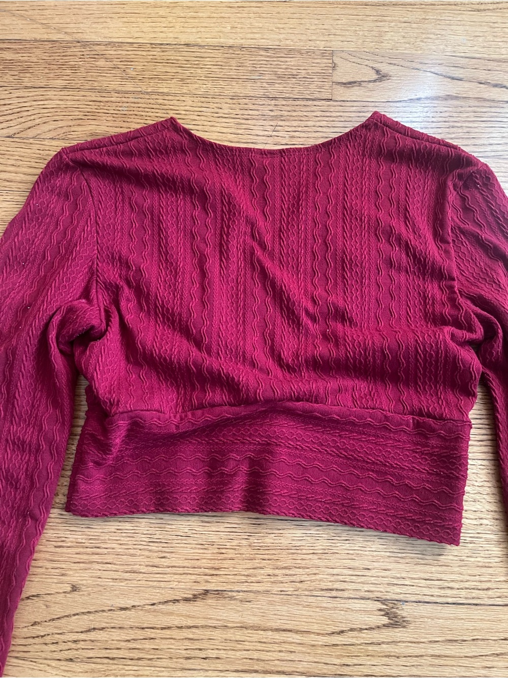 SHEIN Red Ribbed Long-Sleeve Top - Picture 5 of 5